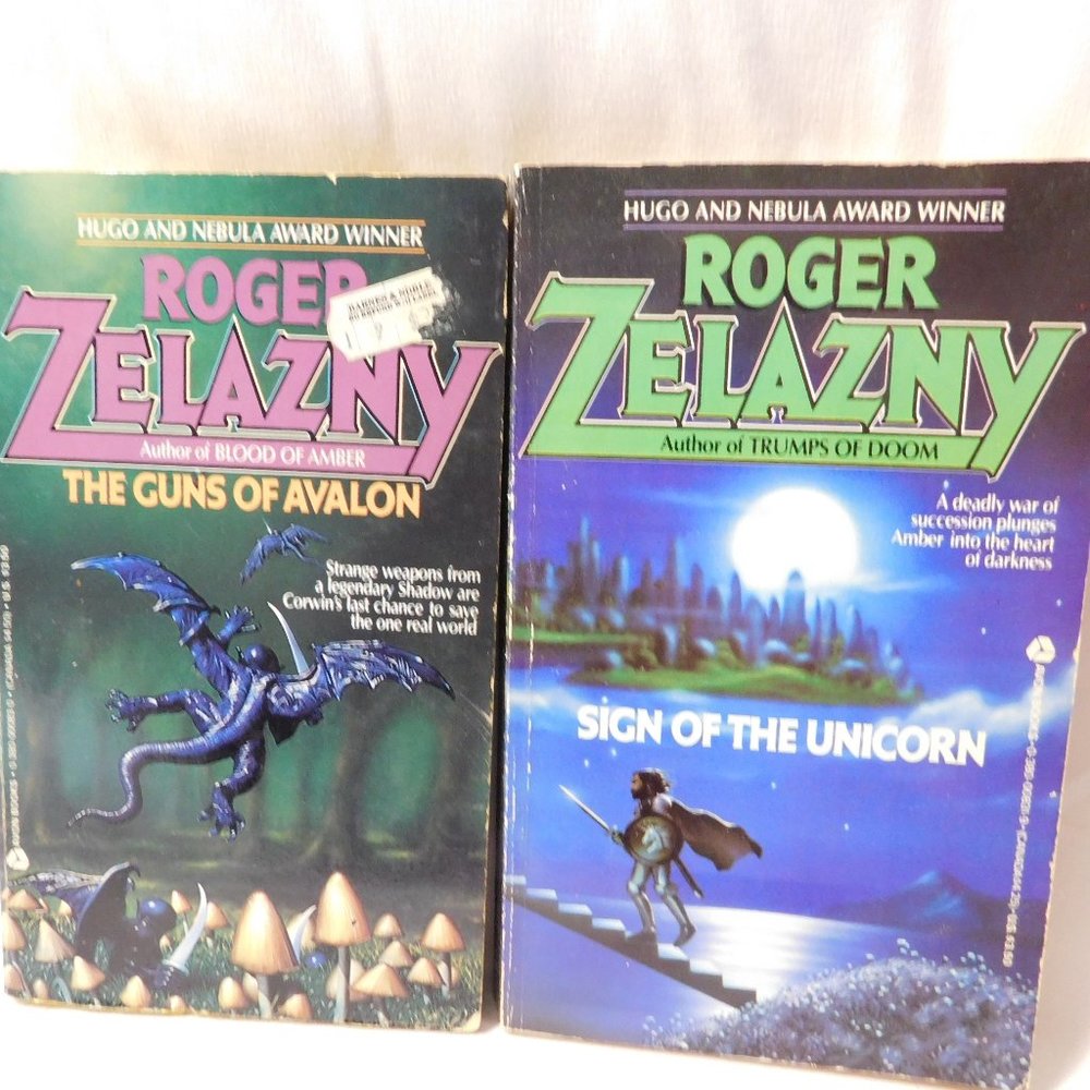 Roger Zelazny Books The Guns of Avalon and Sign of the Unicorn VINTAGE 1970's